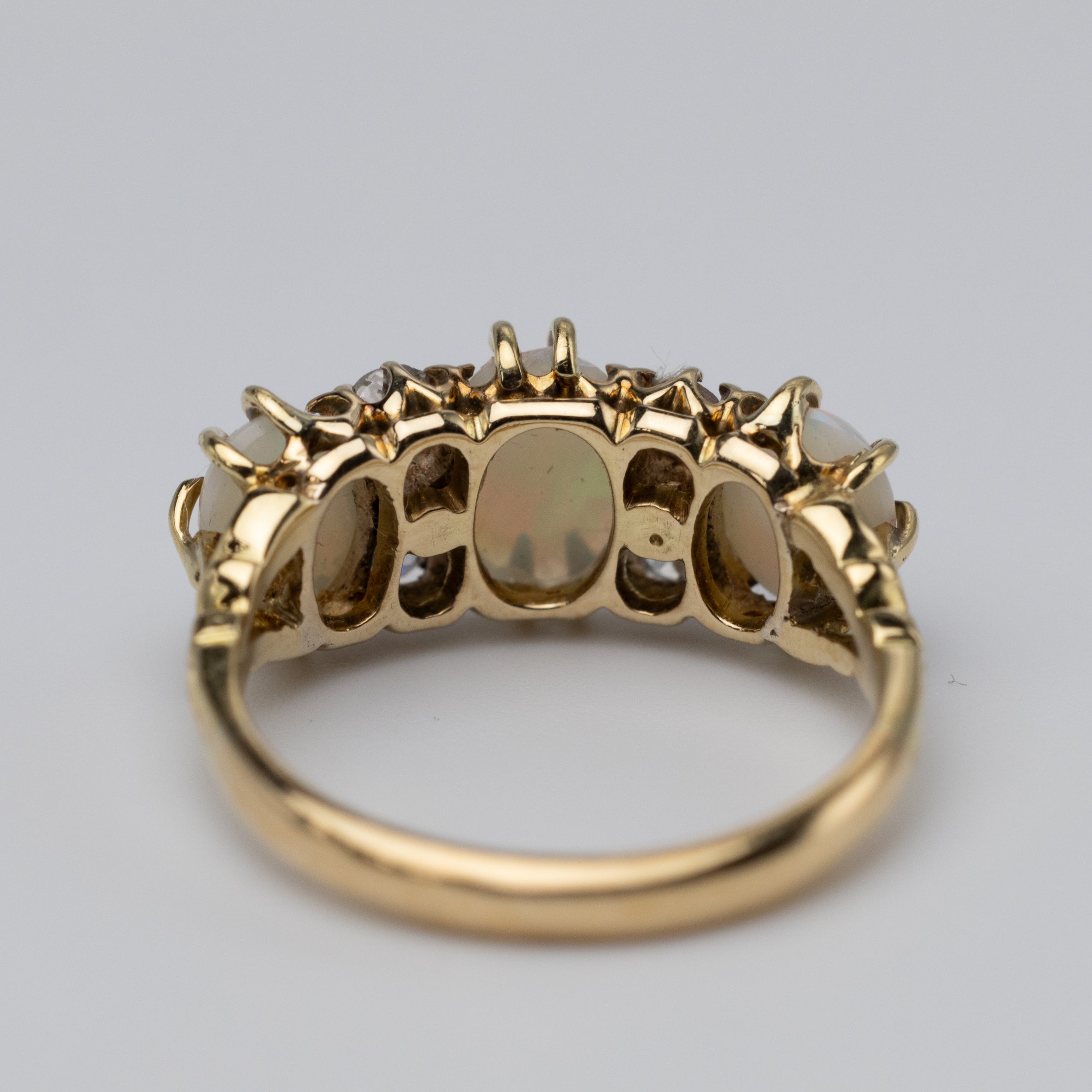 opal and diamond ring back