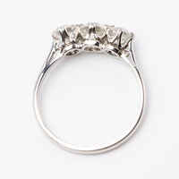 Victorian Platinum Old Cut Diamond Trilogy Engagement Ring 1.2 Carat