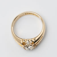 1.41 Carat Old Mine Cut Diamond 18K Gold Signet Ring
