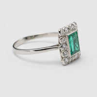 emerald and diamond ring left side