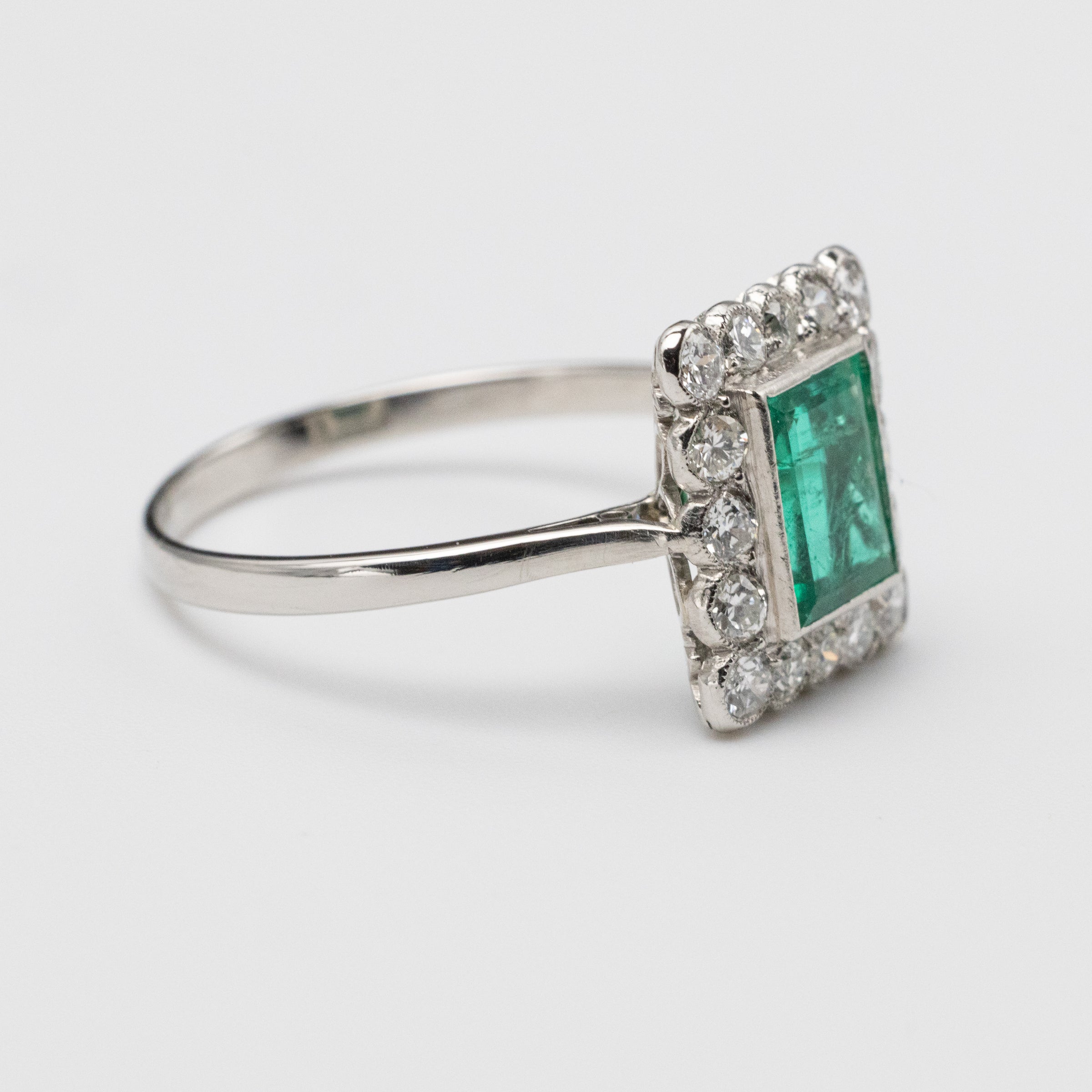 emerald and diamond ring left side
