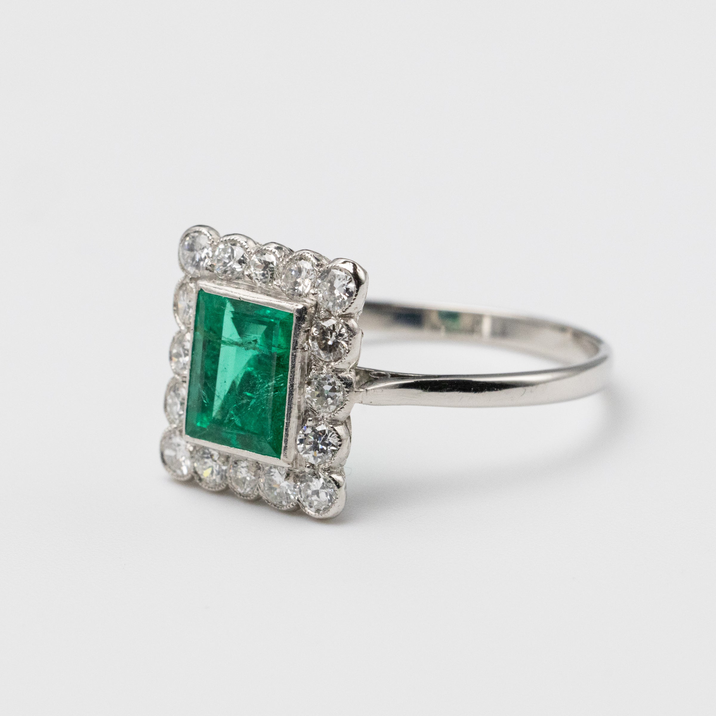 emerald and diamond ring right side