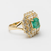 emerald and diamond ring left side