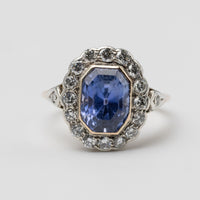 sapphire and diamond ring front