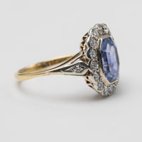 sapphire and diamond ring left side