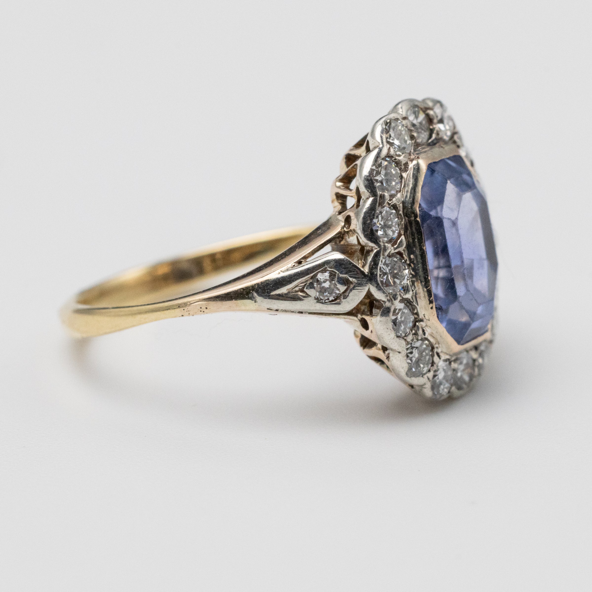 sapphire and diamond ring left side