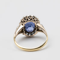 sapphire and diamond ring back