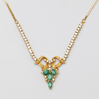 18K Emerald And Diamond Necklace