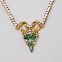 18K Emerald And Diamond Necklace
