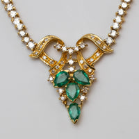18K Emerald And Diamond Necklace