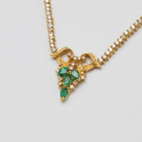 18K Emerald And Diamond Necklace