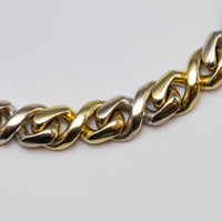 18K Fancy Link Yellow And White Gold Bracelet link close up