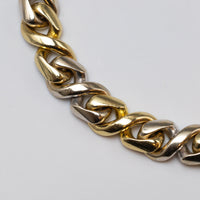 18K Fancy Link Yellow And White Gold Bracelet link close up 4