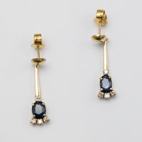 18K Sapphire And Diamond Earrings