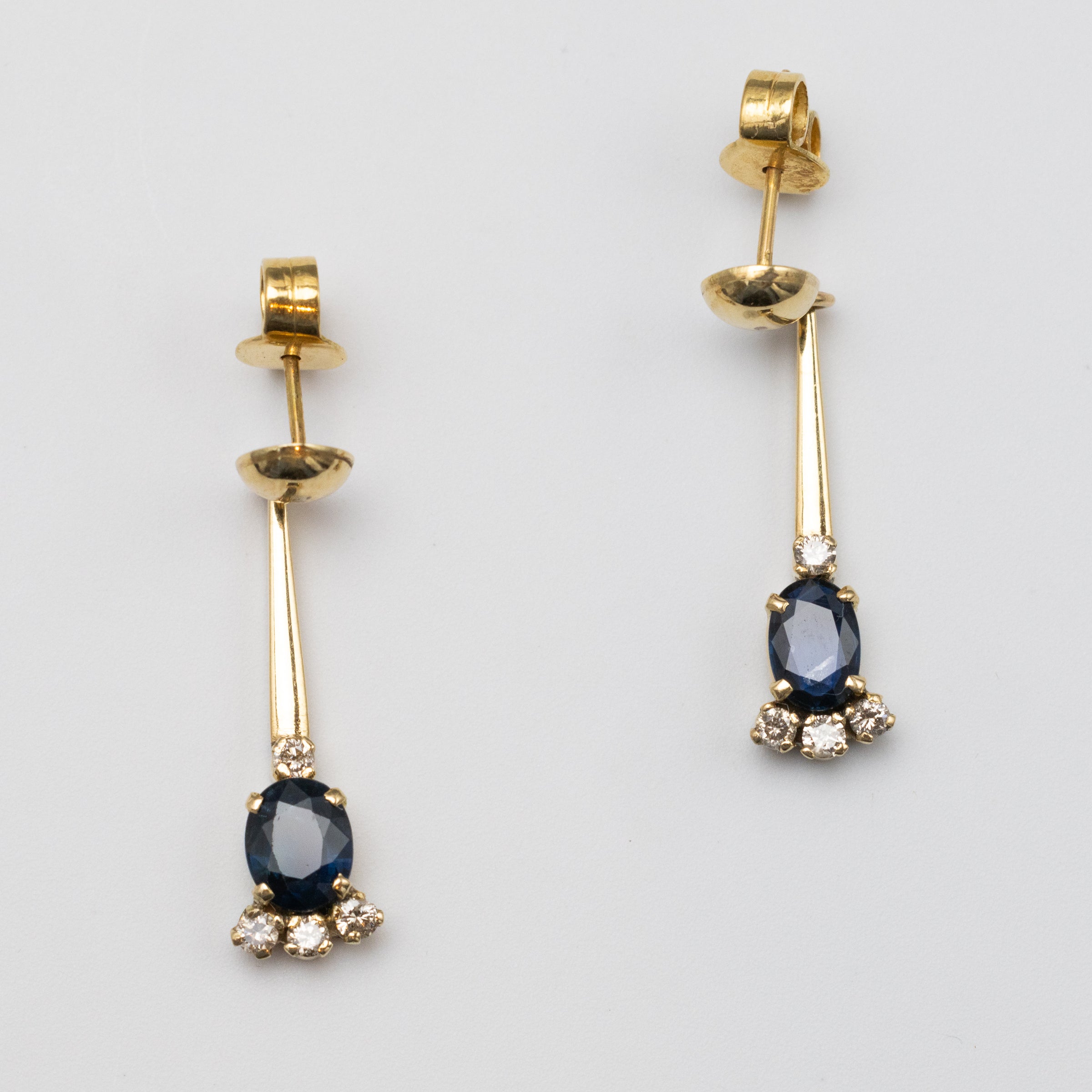 18K Sapphire And Diamond Earrings