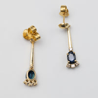 18K Sapphire And Diamond Earrings
