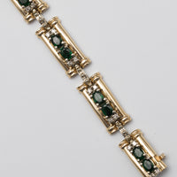 14K Emerald And Diamond Bracelet