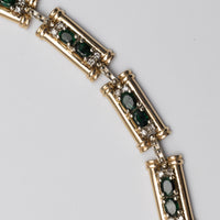 14K Emerald And Diamond Bracelet