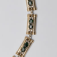14K Emerald And Diamond Bracelet
