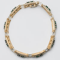 14K Emerald And Diamond Bracelet