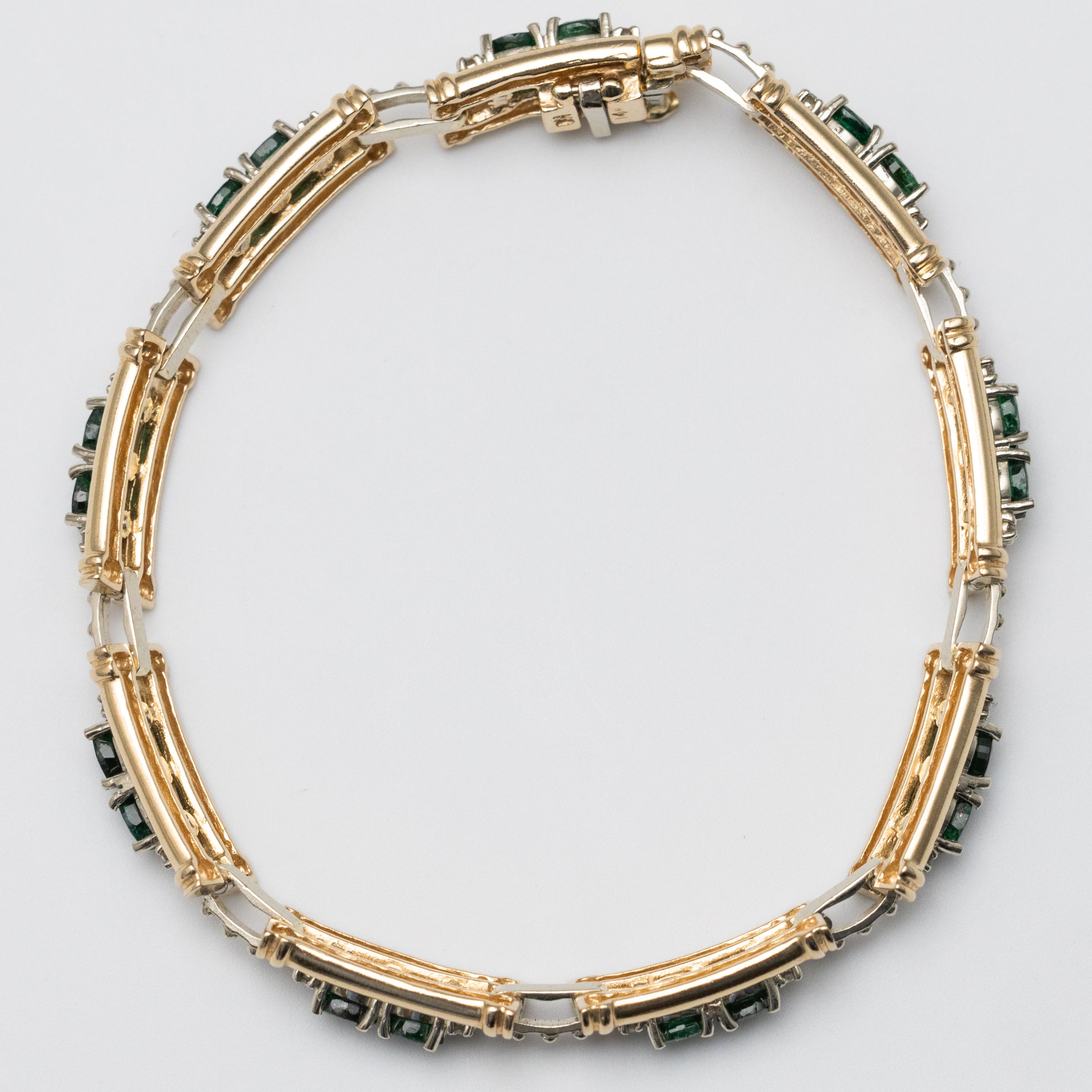 14K Emerald And Diamond Bracelet