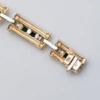 14K Emerald And Diamond Bracelet