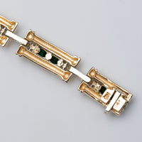 14K Emerald And Diamond Bracelet