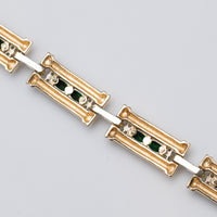 14K Emerald And Diamond Bracelet