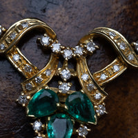 18K Emerald And Diamond Necklace