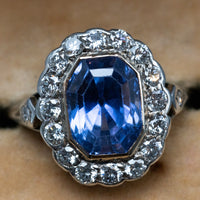 Vintage 2.5 Carat Sapphire And Diamond Ring
