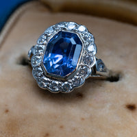 Vintage 2.5 Carat Sapphire And Diamond Ring