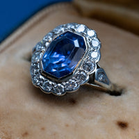 Vintage 2.5 Carat Sapphire And Diamond Ring