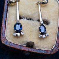 18K Sapphire And Diamond Earrings