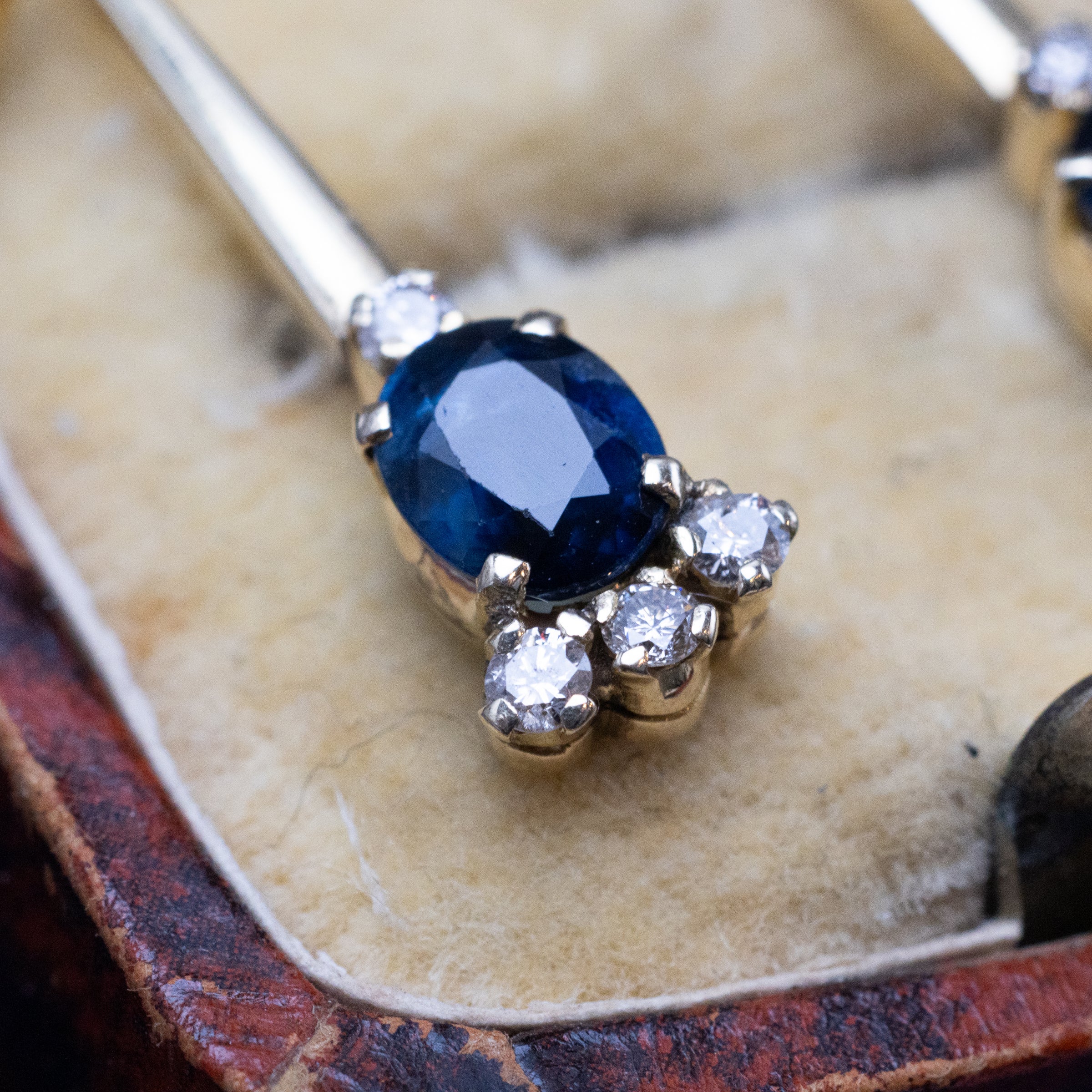 18K Sapphire And Diamond Earrings