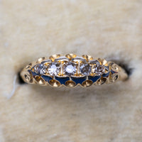 Victorian 18K Yellow Gold Diamond Ring