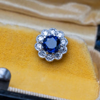 Art Deco White Gold Sapphire & Diamond Earrings