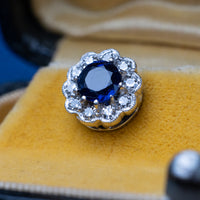 Art Deco White Gold Sapphire & Diamond Earrings