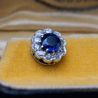 Art Deco White Gold Sapphire & Diamond Earrings