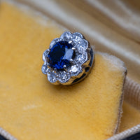 Art Deco White Gold Sapphire & Diamond Earrings