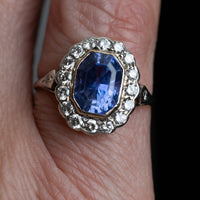 Vintage 2.5 Carat Sapphire And Diamond Ring