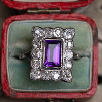 Art Deco Amethyst & Diamond Ring