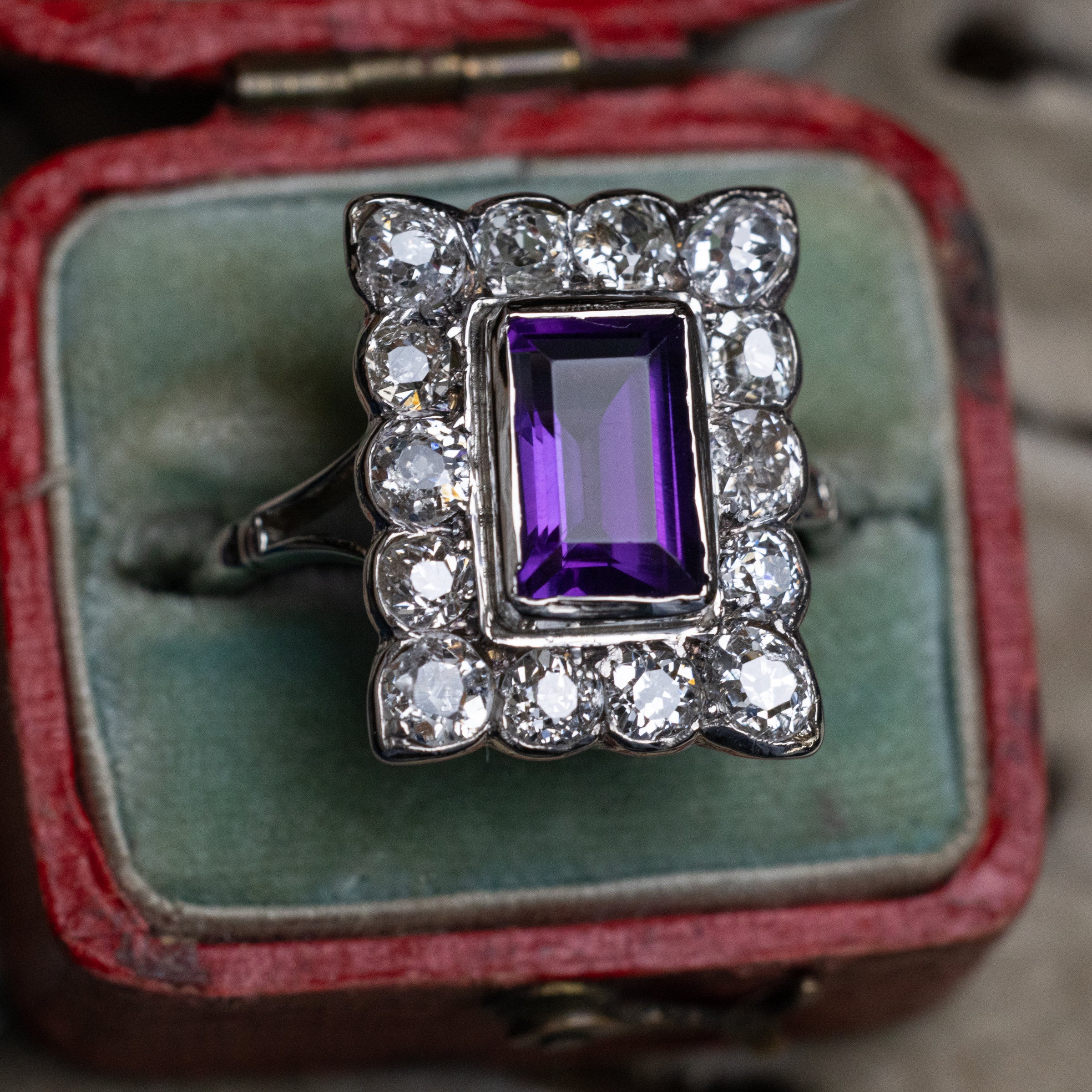 Art Deco Amethyst & Diamond Ring