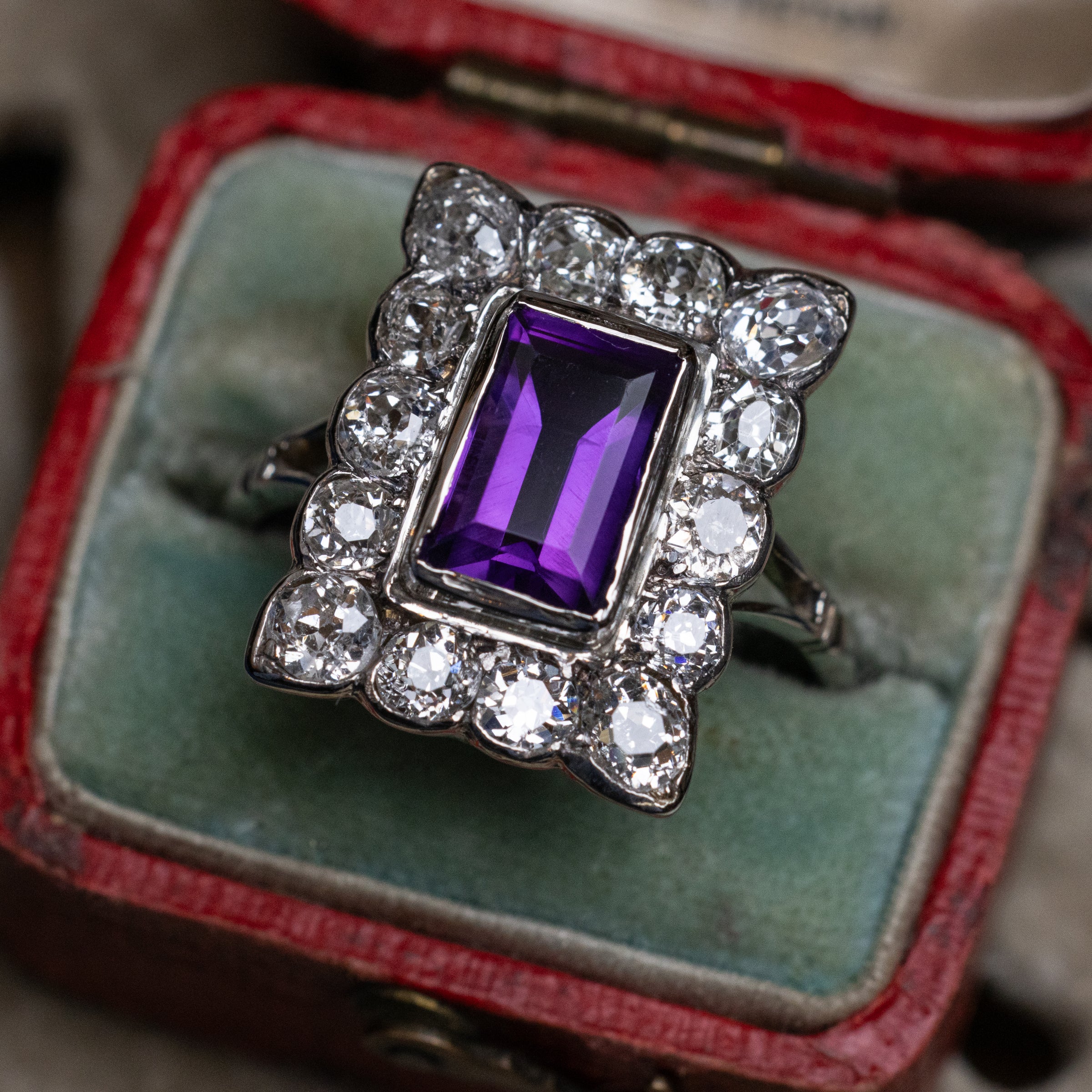 Art Deco Amethyst & Diamond Ring