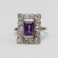 Art Deco Amethyst & Diamond Ring