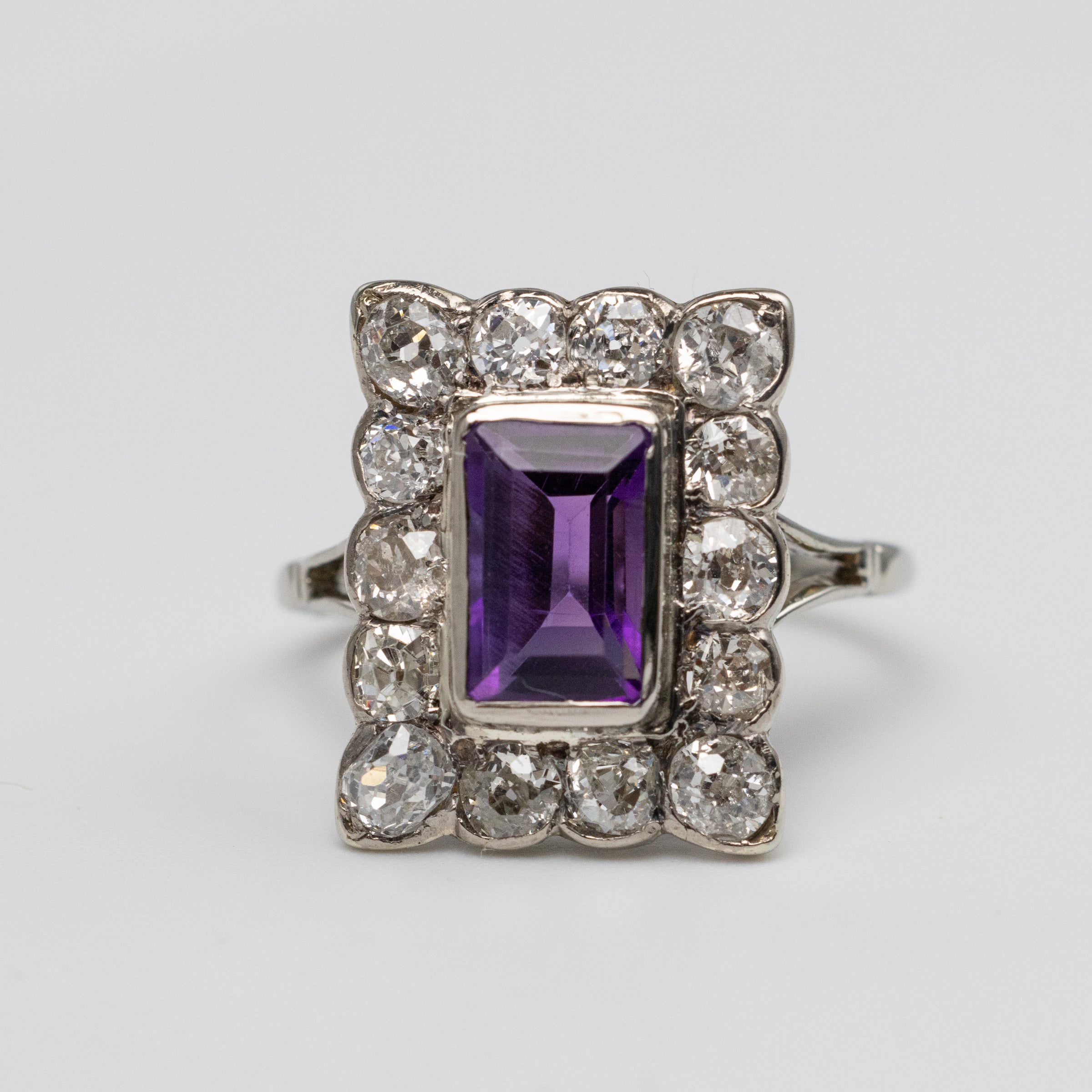 Art Deco Amethyst & Diamond Ring