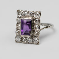 Art Deco Amethyst & Diamond Ring