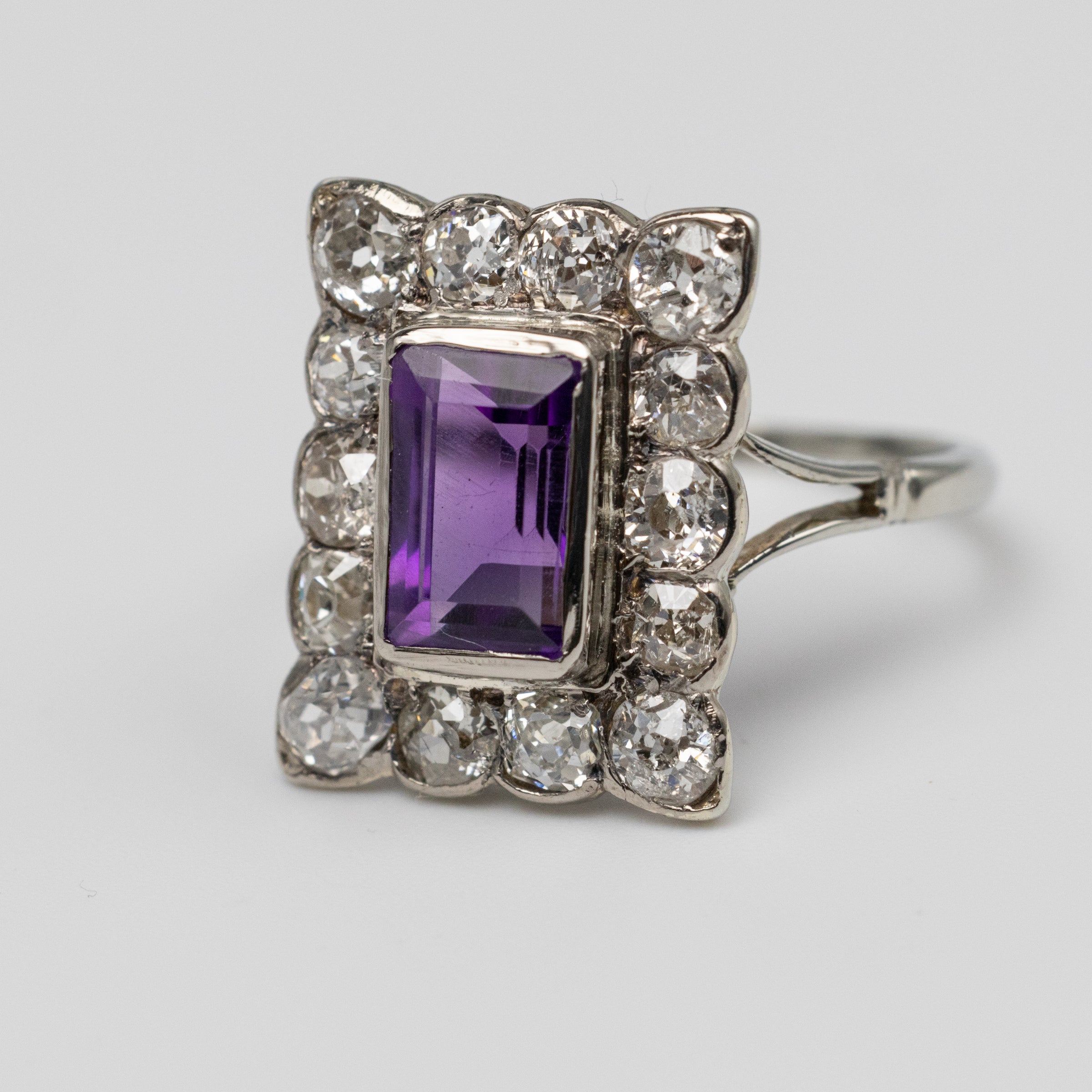 Art Deco Amethyst & Diamond Ring