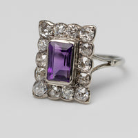 Art Deco Amethyst & Diamond Ring
