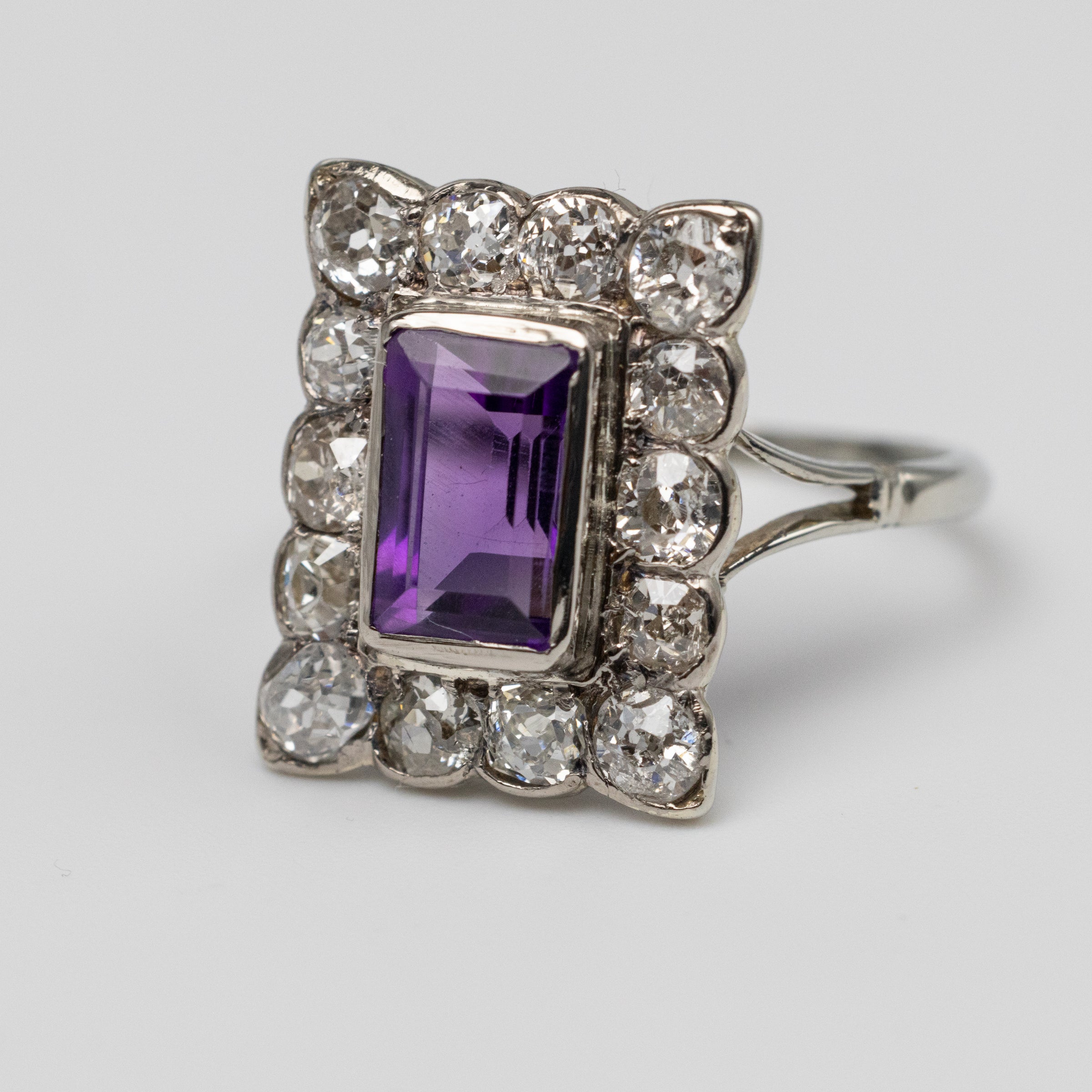 Art Deco Amethyst & Diamond Ring