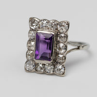 Art Deco Amethyst & Diamond Ring